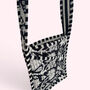 Mini Cross Body Bag | Black And White Block Print Floral, thumbnail 4 of 5