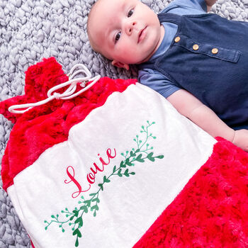 Personalised Botanical Plush Christmas Sack, 2 of 3