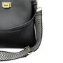 Black Leather Tote Bag With Silver Chevron Strap, thumbnail 2 of 8