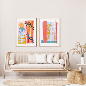 Colourful Abstract Leaf Print Set – Vibrant Modern Wall Art Trio, 6 of 12