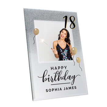 Personalised 18th Birthday Glitter Glass Photo Frame, 2 of 8