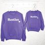 Besties With Heart Mum And Daughter Sweatshirt Set, thumbnail 1 of 8