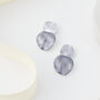 Hammered Textured Two Tone Grey Double Disc Earrings, thumbnail 1 of 3