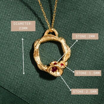 Real Ruby And Gold Vermeil Plated Eternity Necklace, 7 of 9