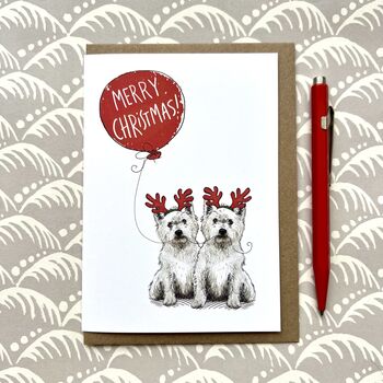 West Highland Westie Christmas Card, 2 of 3