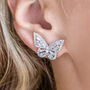 Butterfly Shaped Crystal Stud Earrings, thumbnail 1 of 3