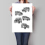 Set Of Classic Land Rover Prints, thumbnail 1 of 3
