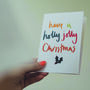 Holly Jolly Hand Lettered Christmas Card, thumbnail 2 of 3