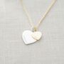 Sterling Silver Double Heart Personalised Necklace, thumbnail 5 of 12