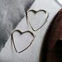 Boho Large Heart Geometric Hoop Earrings, thumbnail 1 of 8