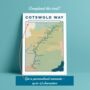 Personalised Cotswold Way Map Art Print, thumbnail 3 of 9