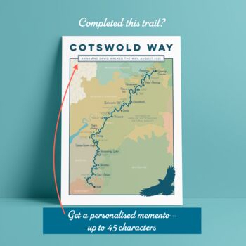 Personalised Cotswold Way Map Art Print, 3 of 9