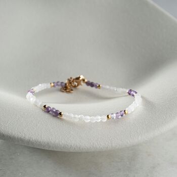 Natural Amethyst And Moonstone Bracelet, 7 of 7