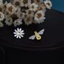 Sterling Silver Bumble Bee And Daisy Stud Earrings, thumbnail 2 of 10