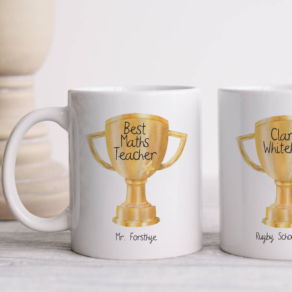 Gold Trophy Personalised Teacher Mug By So Close | notonthehighstreet.com