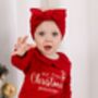 My First Christmas Frill Collar Personalised Embroidered Reindeer Pyjamas, thumbnail 2 of 5
