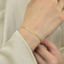 Gold Plated Everyday Figaro Chain Stacking Bracelet, thumbnail 2 of 4
