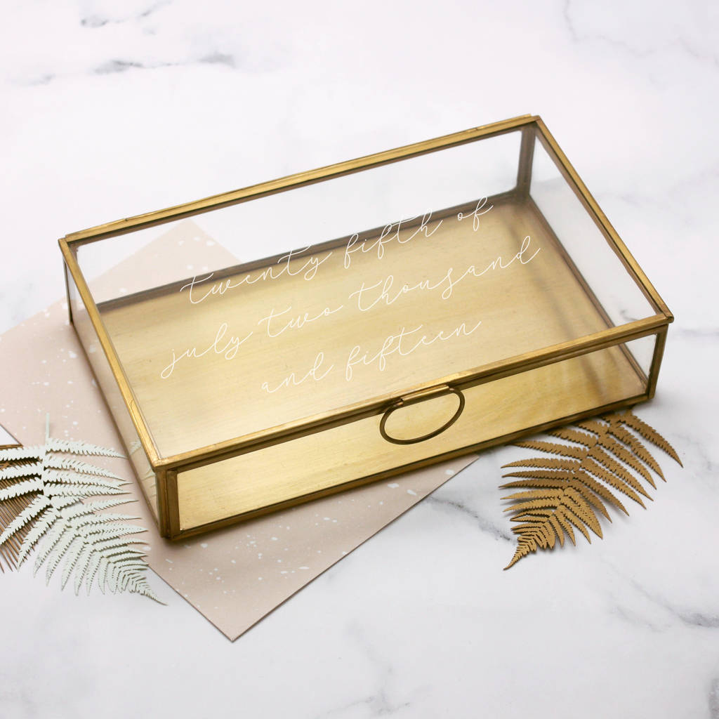 Personalised Rectangular Written Date Keepsake Box By Maria Allen