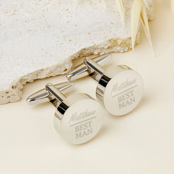 Personalised Grooms Party Wedding Cufflinks, 3 of 11