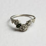 Rose Smaller Chevron Ring Diamond And Tourmaline, thumbnail 3 of 9