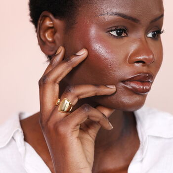 Stainless Steel Chunky Pebble Wrap Ring In Gold Plating, 3 of 4