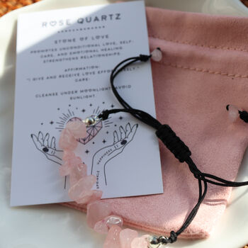 Love And Serenity Rose Quartz Adjustable Bracelet, 3 of 5