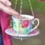 Personalised Floral Tea Cup And Saucer Bird Feeder, thumbnail 4 of 4