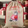 Personalised Valentine Cat Love Heart Sack, thumbnail 4 of 12