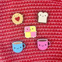 Kawaii Afternoon Tea And Cake Pin Or Brooch Set, thumbnail 1 of 8
