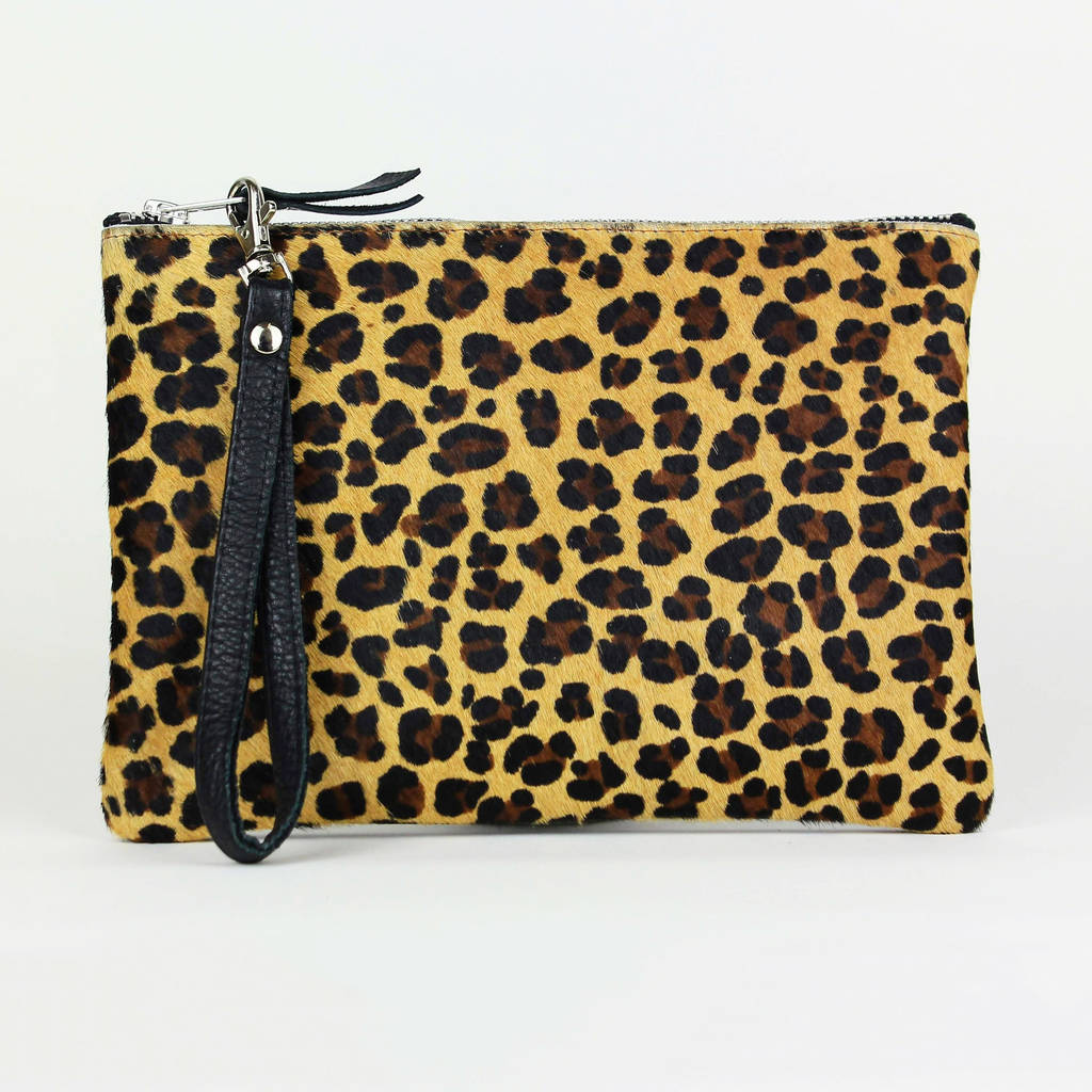 Animal Print Leather Clutch Bag By Suede&Co | notonthehighstreet.com