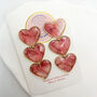 Pink Marbled Heart Statement Stud Earrings, Valentines, thumbnail 9 of 11