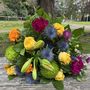 Bright Hand Tied Bouquet Includes Yellow Roses, thumbnail 1 of 7