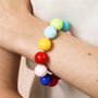 Rainbow Chunky Beaded Bracelet In Gold, thumbnail 3 of 5