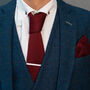 Burgundy Red Knitted Wedding Tie Set Groomsmen Gift, thumbnail 3 of 7