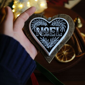 Hand Painted Wooden Christmas Noel Decoration, 4 of 4