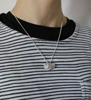 Personalised Initial Organic Silver Nugget Necklace, 5 of 7