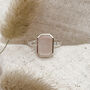 Sustainable Silver Textured Rose Quartz Ring, thumbnail 1 of 5