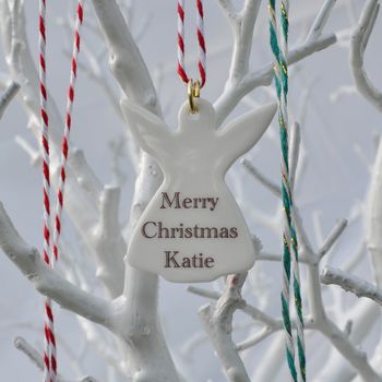 Personalised Hanging Angel Christmas Decoration, 2 of 2
