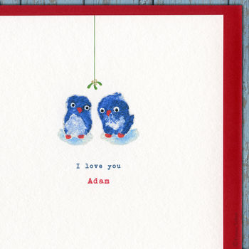 Personalised Christmas Card With Mistletoe Or Heart, 5 of 8