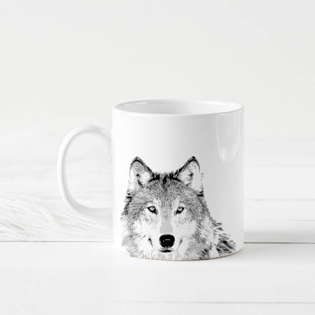 Wolf Illustrated Gift Mug By Donna Crain | notonthehighstreet.com