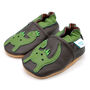 Dotty Fish Dinosaur Soft Leather Baby Shoes With Barefoot Soles, thumbnail 5 of 8