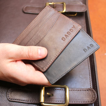 Personalised Leather Card Holder Christmas Gift For Him, 2 of 8