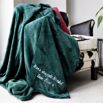 Personalised Green Soft Snuggle Blanket, 2 of 5