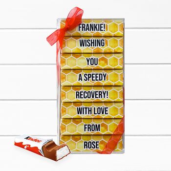 Get Well Soon Personalised Kinder Chocolate Gift, 3 of 8