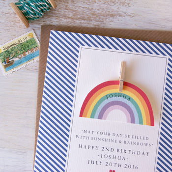 Rainbow Second Birthday Card, 3 of 3
