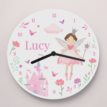 Personalised Fairy Princess Kids Clock, 3 of 3