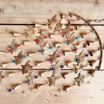 Large Recycled Brass Elephant Wind Chime Bells, 6 of 8