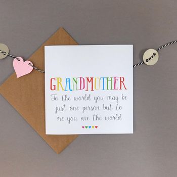 You're The World To Me Grandmother Card, 4 of 4