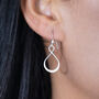 Sterling Silver Infinity Knot Drop Earrings, thumbnail 1 of 9