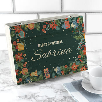 Personalised Floral Christmas Tea Box, 3 of 6